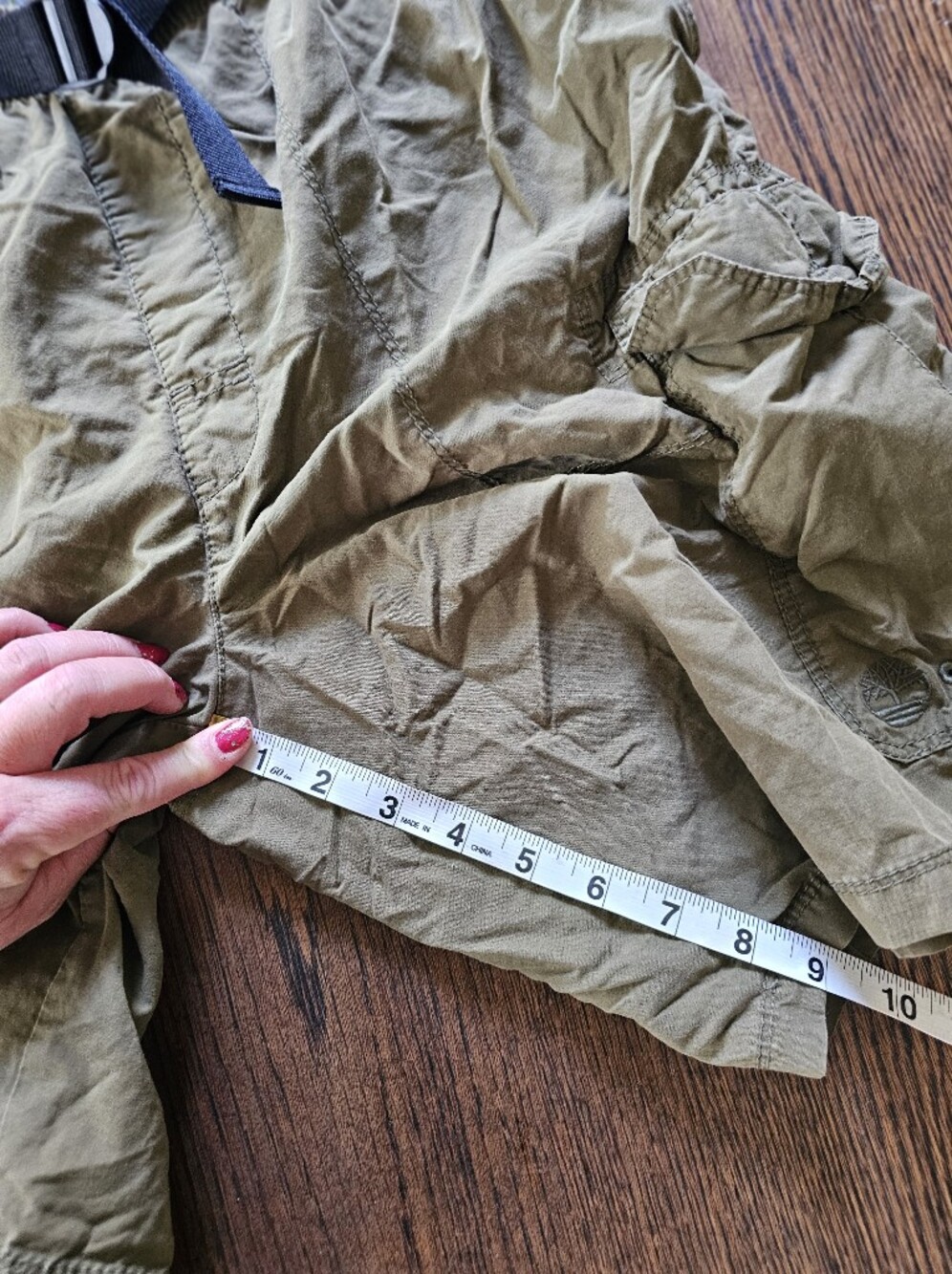 Timberland Olive Green Hiking Cargo Swimming Trunk Shorts Size Mens Large - Picture 7 of 9